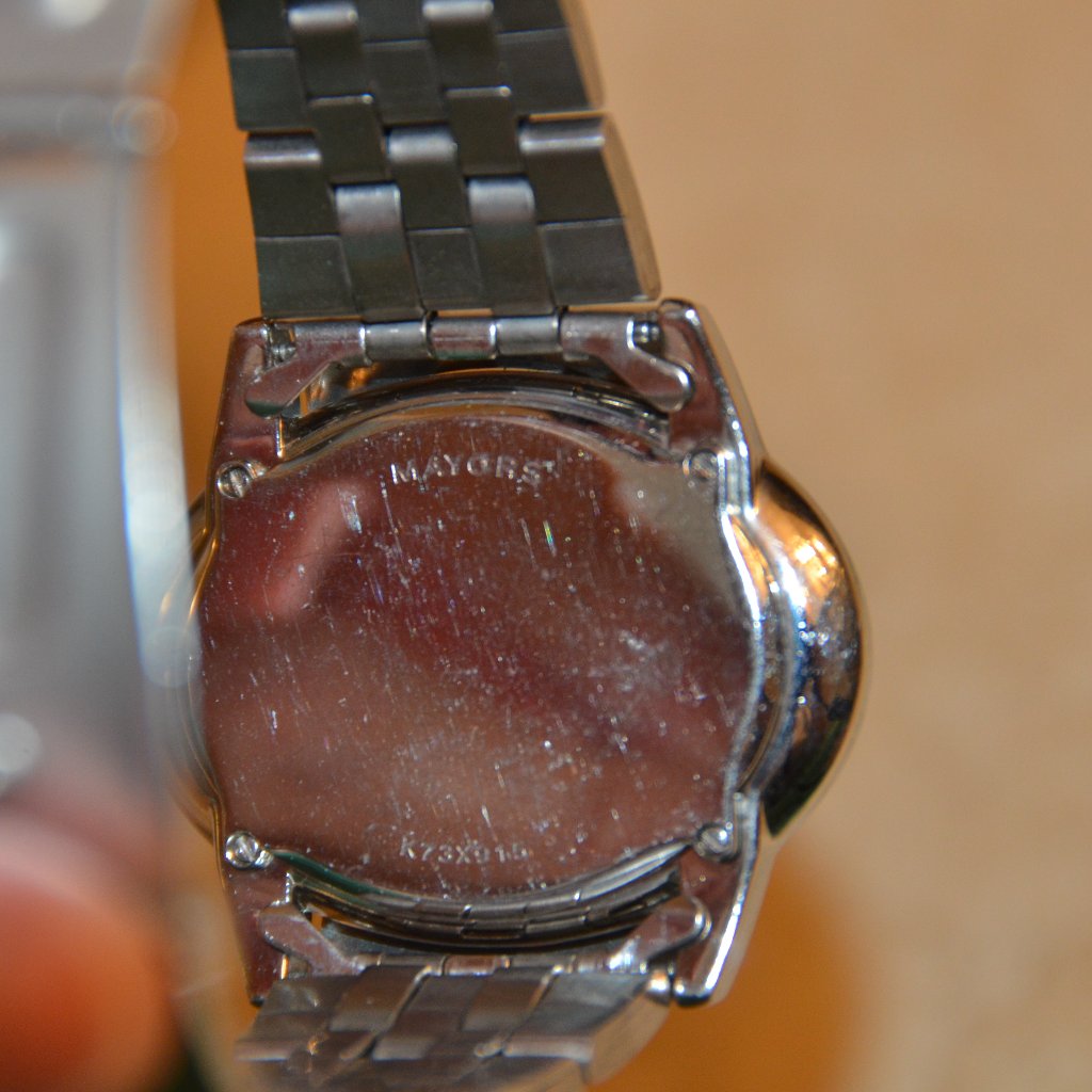 Classic Estate Mayors Birks Oval Silver White Sunburst Dial Metal Band Watch — image 6 of 8